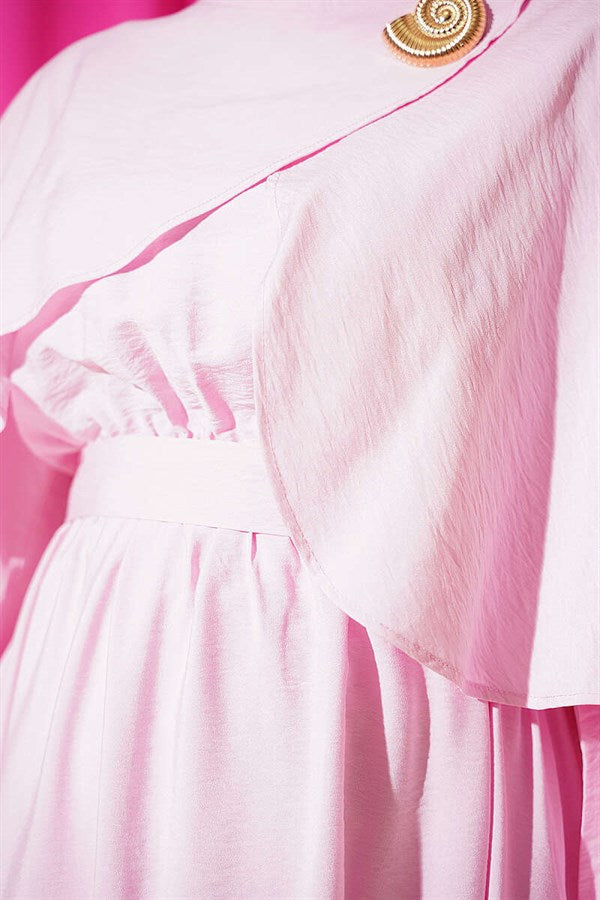 Pink Dress with Snail Buckle Detail