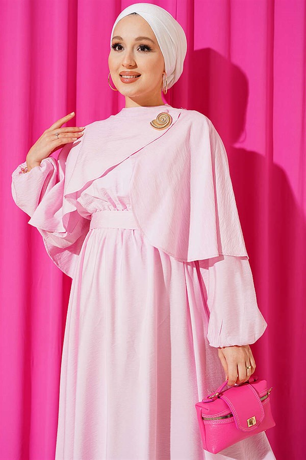 Pink Dress with Snail Buckle Detail