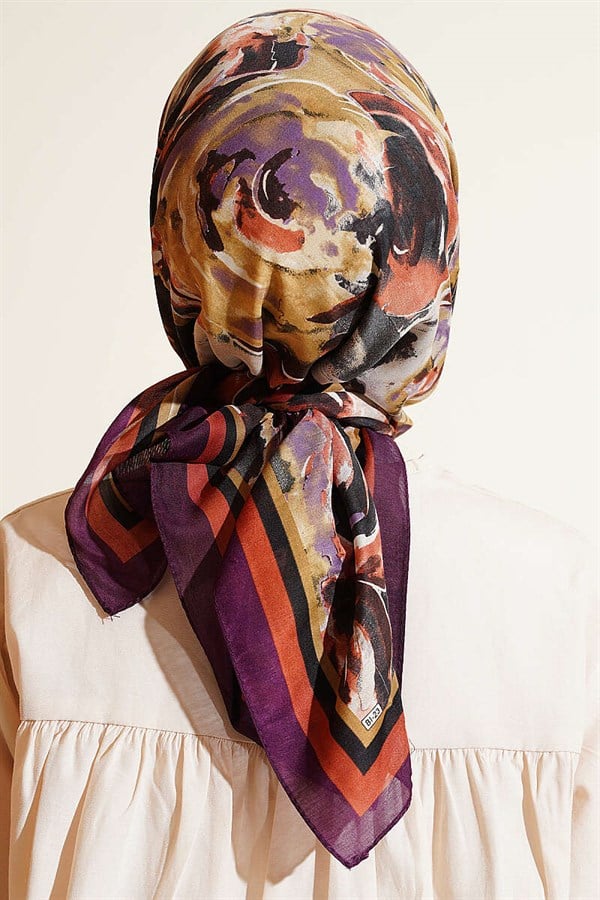 Spiral Pattern Elegance Scarf Purple