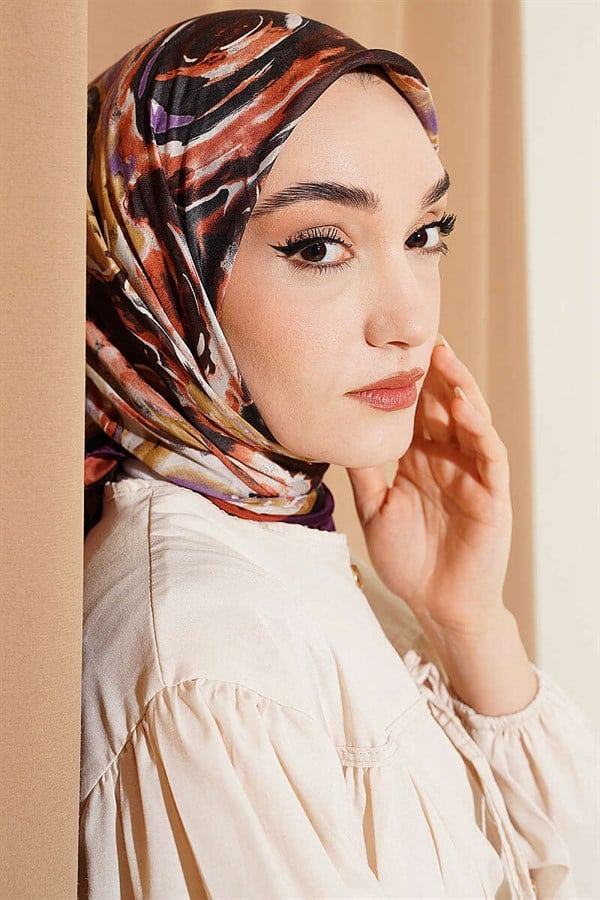 Spiral Pattern Elegance Scarf Purple