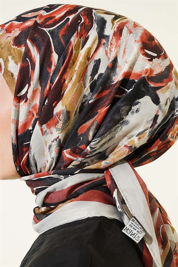 Spiral Pattern Elegance Scarf with Stones