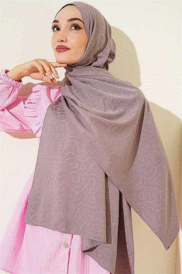 Spiral Pattern Cotton Ayrobin Scarf Lilac