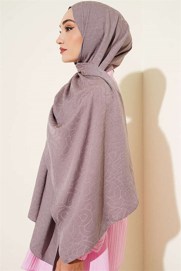 Spiral Pattern Cotton Ayrobin Scarf Lilac