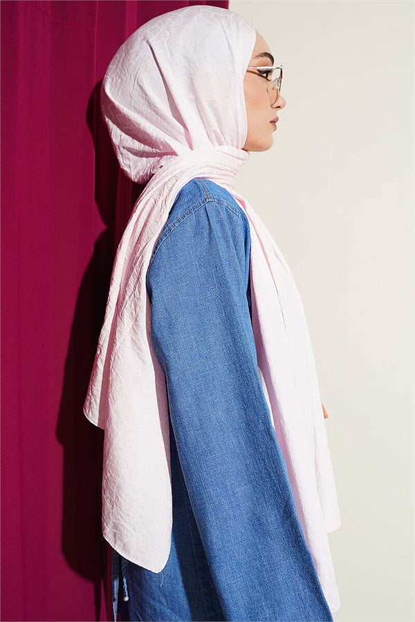 Spiral Pattern Cotton Ayrobin Scarf Candy Pink