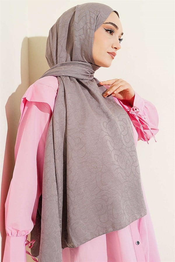 Spiral Pattern Cotton Ayrobin Scarf Mink