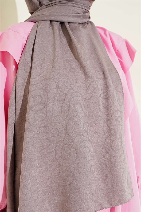 Spiral Pattern Cotton Ayrobin Scarf Mink