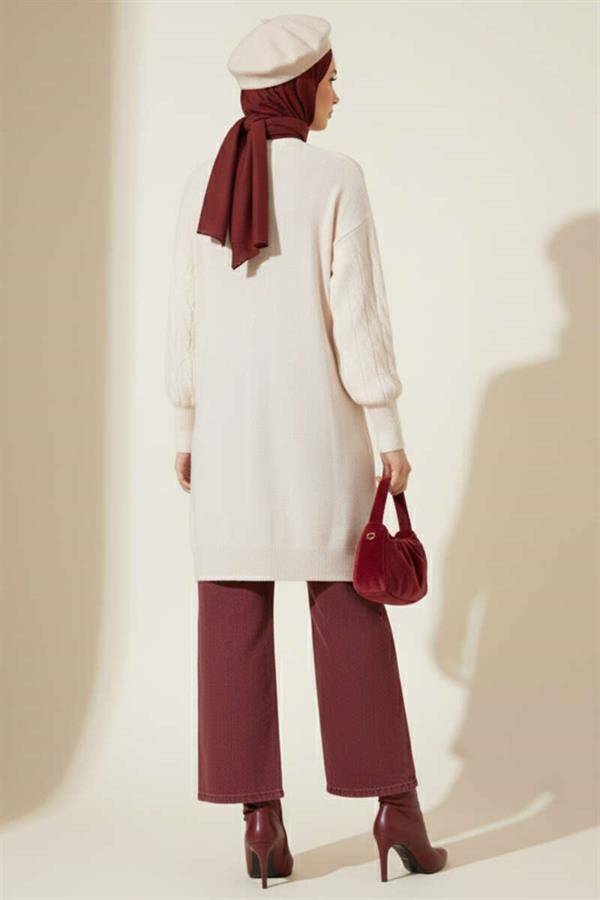 Spiral Embossed Soft Knit Tunic Stone