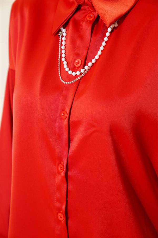 Satin Casual Shirt Brick