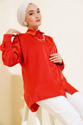Satin Casual Shirt Brick
