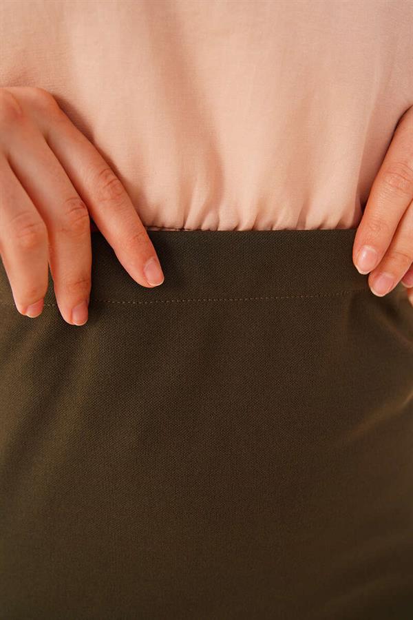 Scuba Pencil Khaki Skirt