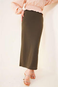 Scuba Pencil Khaki Skirt