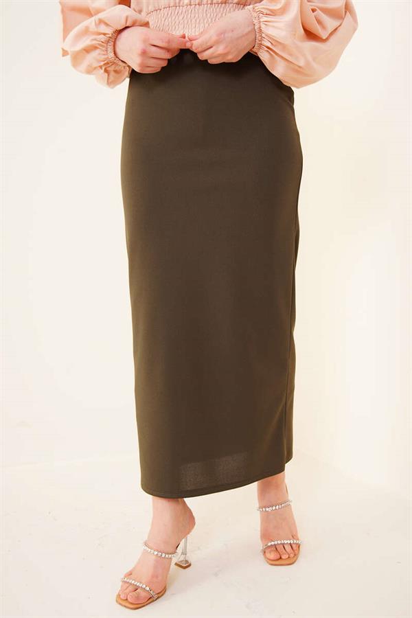 Scuba Pencil Khaki Skirt