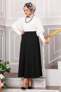 Scuba Crepe Mevlana Hijab Skirt Black