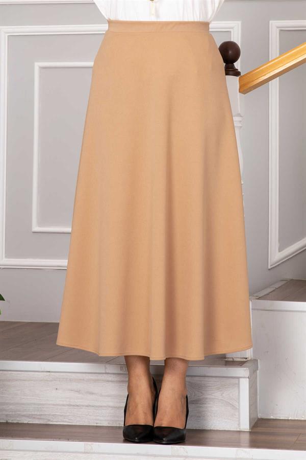 Scuba Crepe Mevlana Hijab Skirt Mink