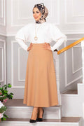 Scuba Crepe Mevlana Hijab Skirt Mink