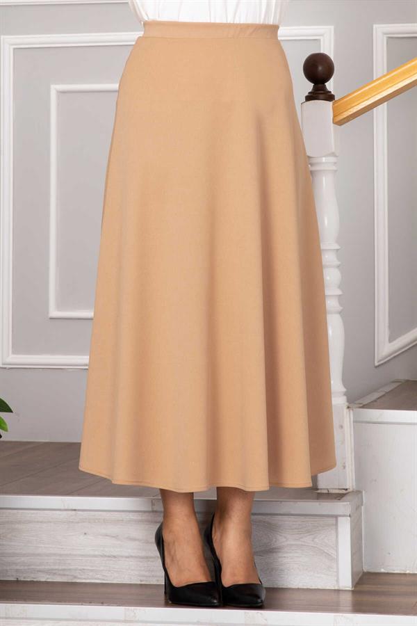 Scuba Crepe Mevlana Hijab Skirt Mink