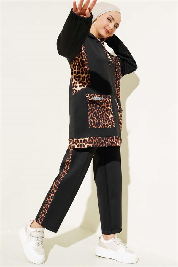 Scuba Leopard Stone 2 Piece Set Black