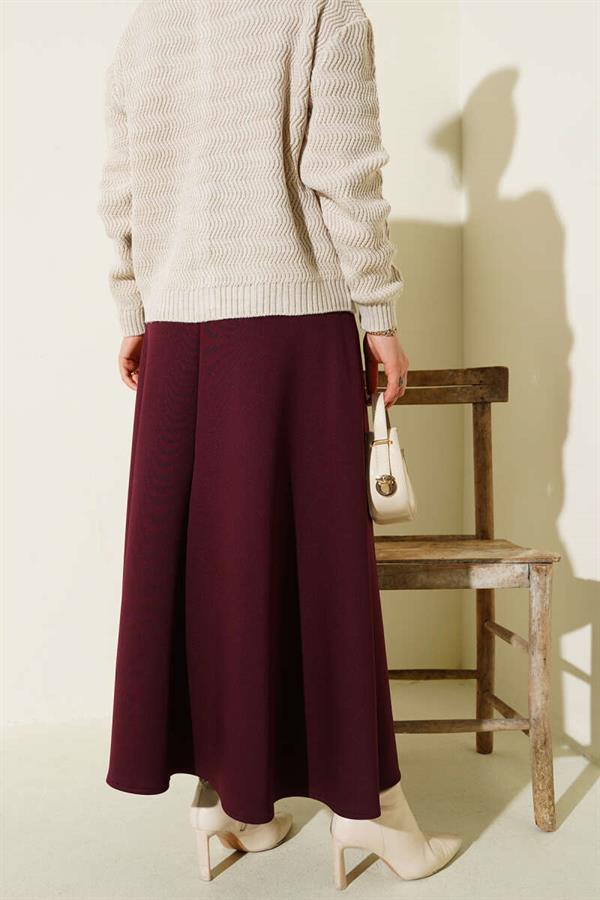 Scuba Mevlana Skirt Burgundy