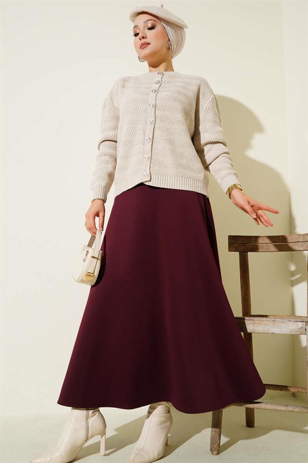 Scuba Mevlana Skirt Burgundy