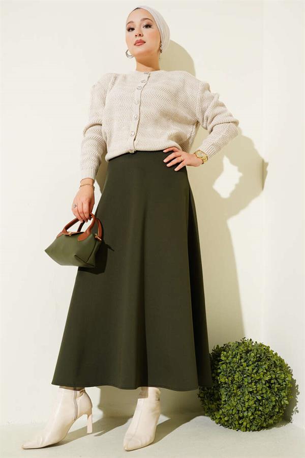 Scuba Mevlana Skirt Khaki