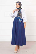 Scuba Mevlana Hijab Skirt Indigo