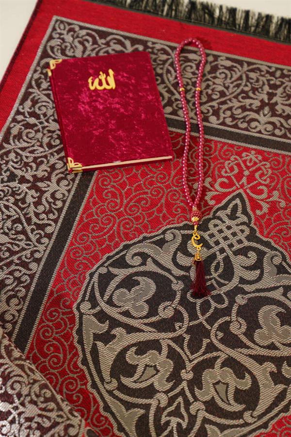 Prayer Mat Set Burgundy
