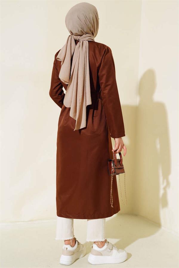  Eight-Button Belted Trench Coat Brown
