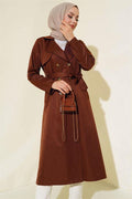  Eight-Button Belted Trench Coat Brown