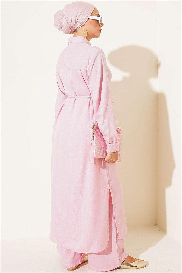 Pink 2 Piece Set with Symbolic Gold Accessories
