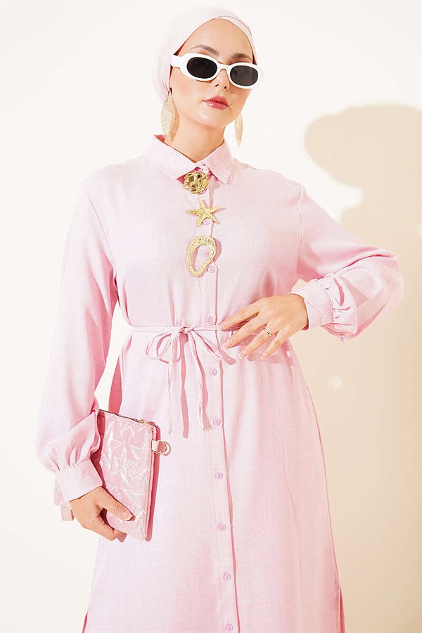 Pink 2 Piece Set with Symbolic Gold Accessories