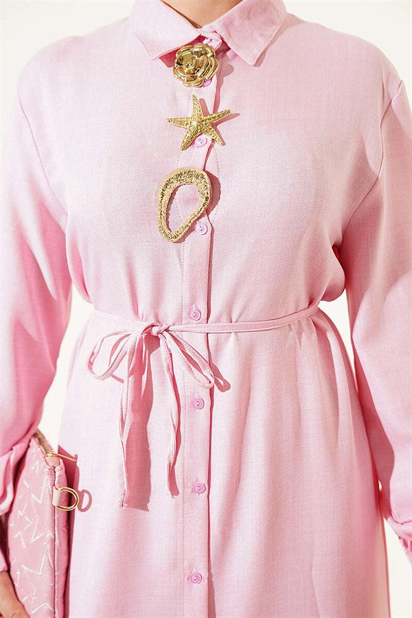 Pink 2 Piece Set with Symbolic Gold Accessories