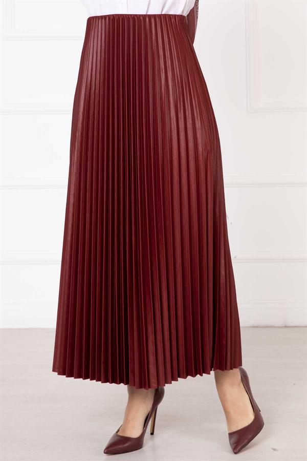 Sena Pleated Skirt Claret Red