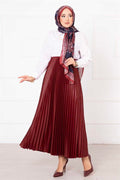 Sena Pleated Skirt Claret Red