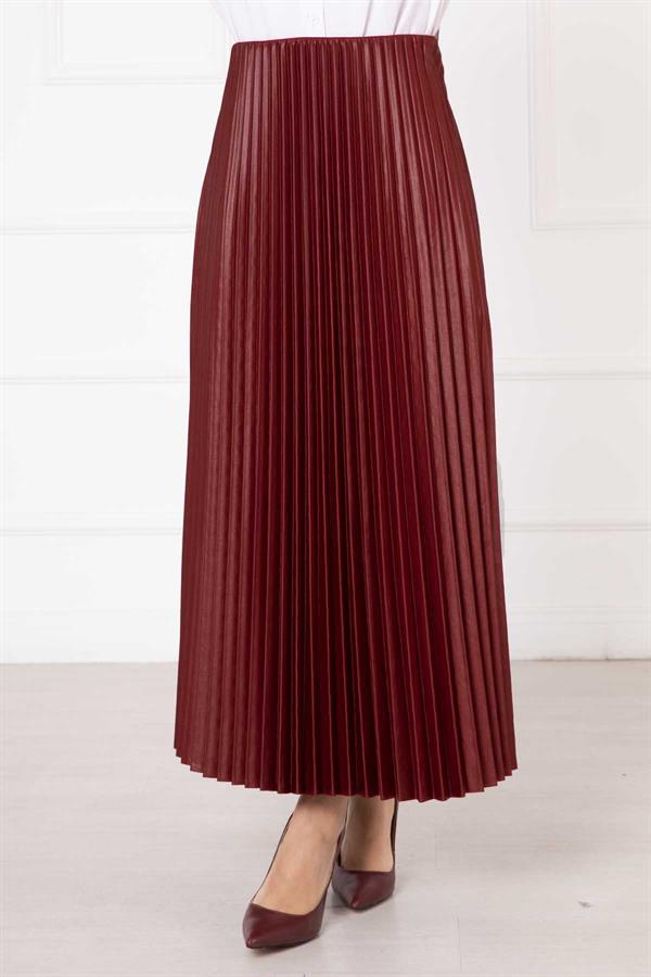 Sena Pleated Skirt Claret Red