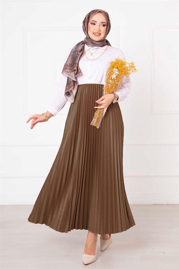 Sena Pleated Skirt Camel