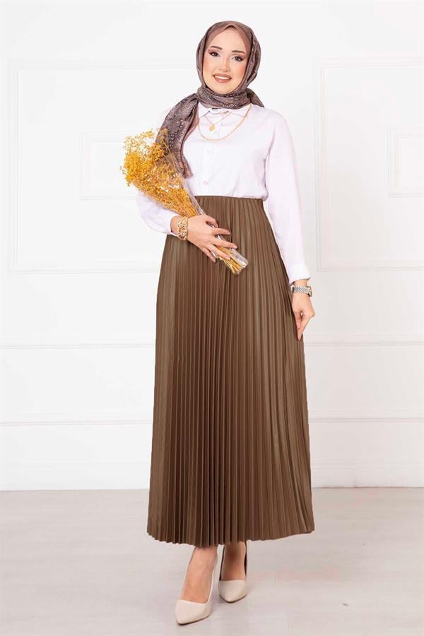 Sena Pleated Skirt Camel