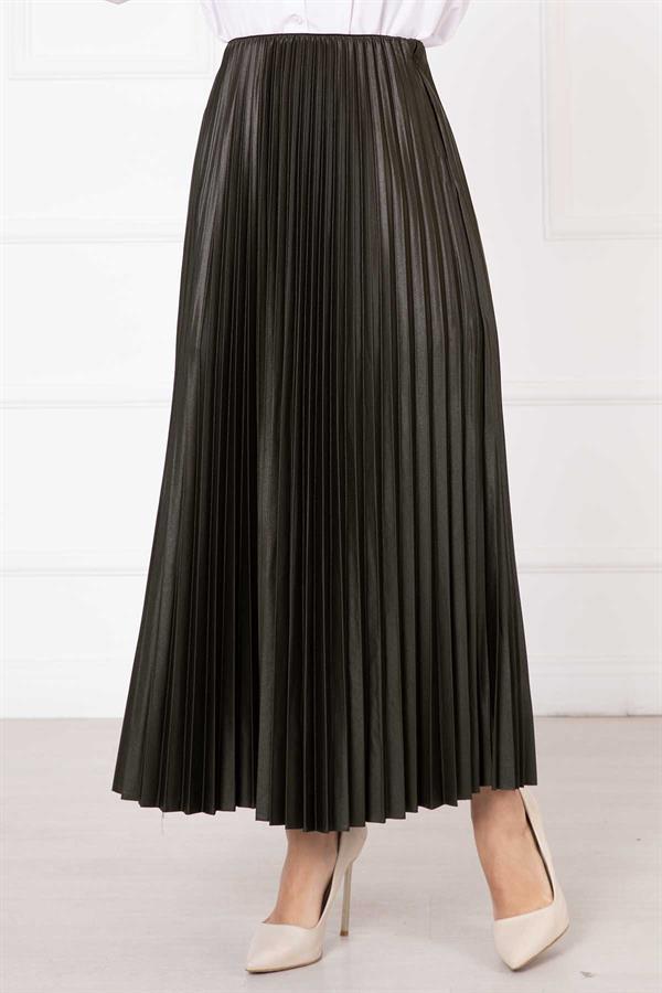 Sena Pleated Skirt Khaki