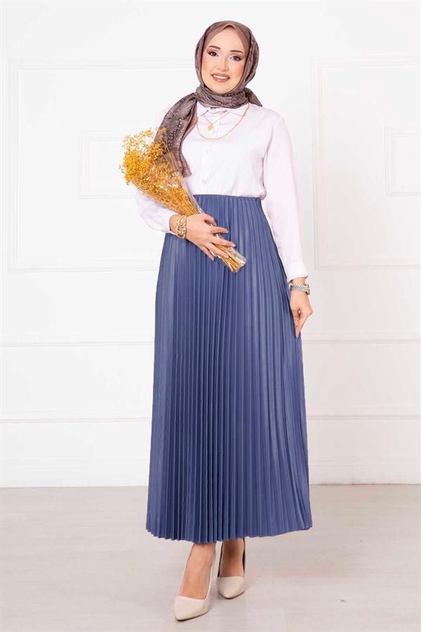 Sena Pleated Skirt Blue