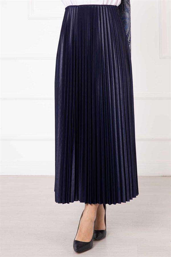 Sena Pleated Skirt Navy Blue