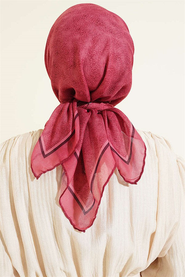 Striped Patterned Scarf, Rose Pink