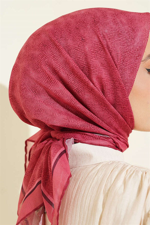 Striped Patterned Scarf, Rose Pink