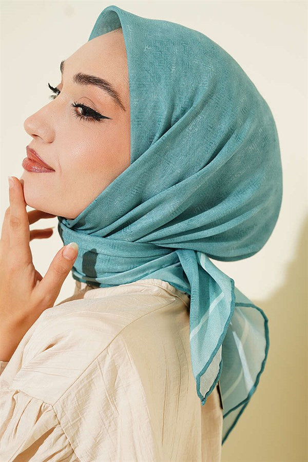 Striped Patterned Scarf Mint