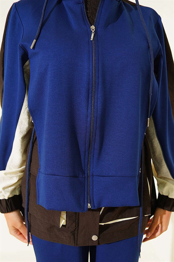 Striped Detail Sport 2 Piece Set, Navy Blue