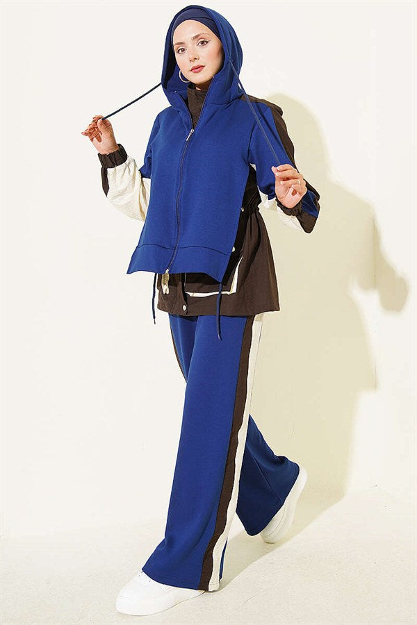 Striped Detail Sport 2 Piece Set, Navy Blue