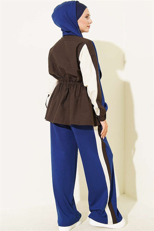 Striped Detail Sport 2 Piece Set, Navy Blue