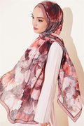 Striped Floral Bamboo Crush Shawl Latte