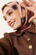 Striped Patterned Bamboo Scarf in Coffee