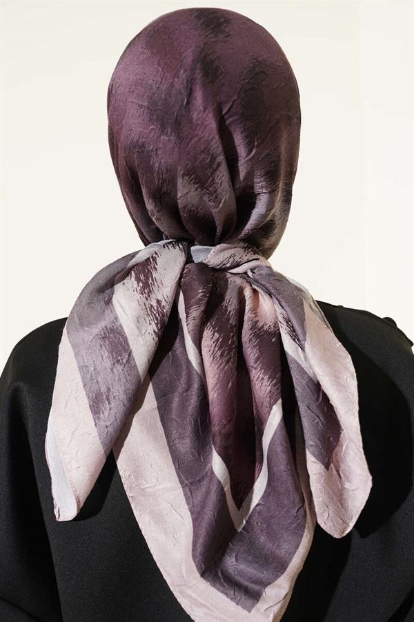 Striped Gradient Patterned Bamboo Scarf Sand Beige