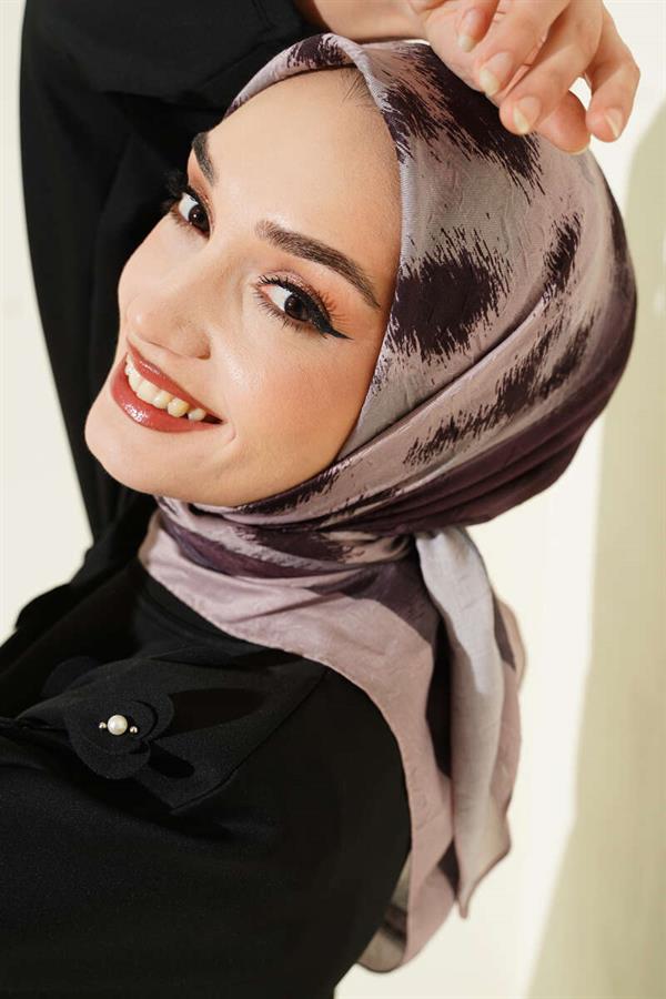 Striped Gradient Patterned Bamboo Scarf Sand Beige