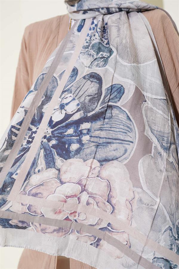 Authentic Patterned Shawl Stone with Stripe Transition